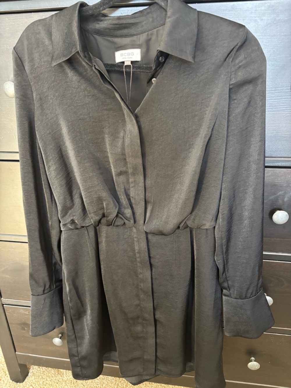 New with Tags BCBG Black Long Sleeved Cocktail Dress